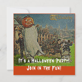 Vintager Jack o'Lantern Scarecrow and Boys Einladung