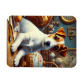 Vintager Jack Russell Terrier Painting Magnet (Horizontal)