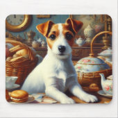 Vintager Jack Russell Terrier Painting Mousepad (Vorne)
