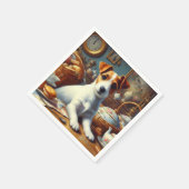 Vintager Jack Russell Terrier Painting Serviette (Ecke)