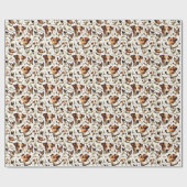Vintager Jack Russell Terrier Seamless Geschenkpapier (Flach)