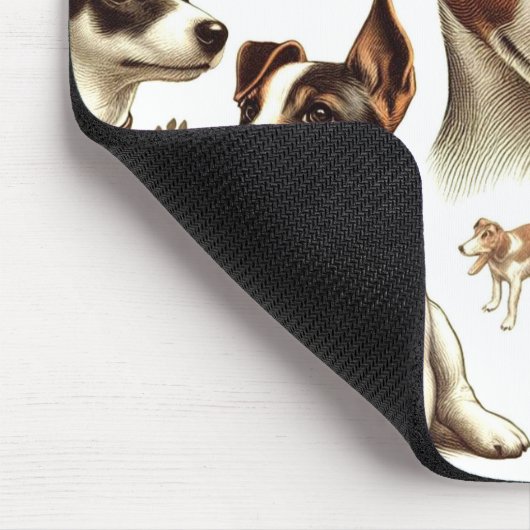 Vintager Jack Russell Terrier Seamless Mousepad (Ecke)