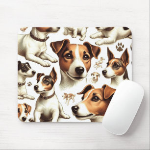 Vintager Jack Russell Terrier Seamless Mousepad