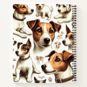 Vintager Jack Russell Terrier Seamless Notizblock (Rückseite)