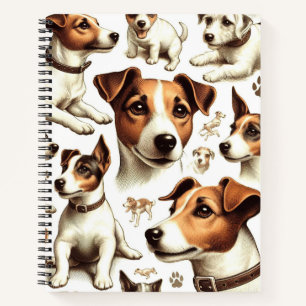 Vintager Jack Russell Terrier Seamless Notizblock