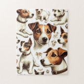 Vintager Jack Russell Terrier Seamless Puzzle (Vertikal)
