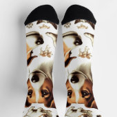 Vintager Jack Russell Terrier Seamless Socken (Oben)