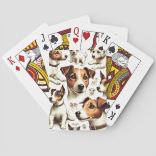 Vintager Jack Russell Terrier Seamless Spielkarten