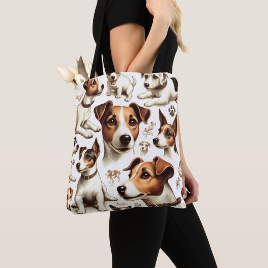Vintager Jack Russell Terrier Seamless Tasche (Von Nahem)