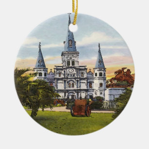 Vintager Jackson Square New Orleans Keramik Ornament