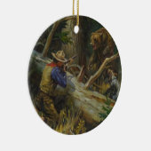 Vintager Jagdbär Keramikornament (Rechts)