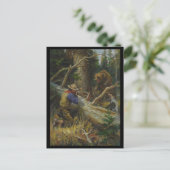 Vintager Jagdbär Postkarte (Stehend Vorderseite)