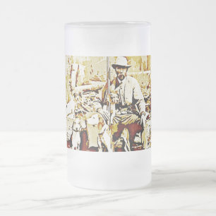 Vintager Jäger mit Hunden, die Mattierte Tasse mal