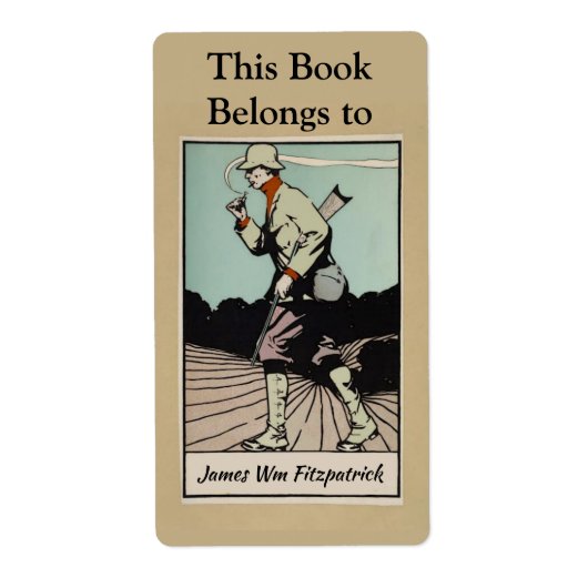 Vintager Jäger rauchen ein Tscheroot-Buchzeichen (Vorne)