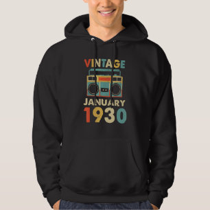 Vintager Januar 1930 Retro-Boombox der 80er Jahre Hoodie