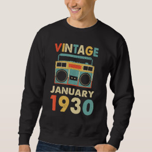 Vintager Januar 1930 Retro-Boombox der 80er Jahre Sweatshirt