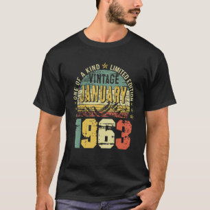 Vintager Januar 1963 60. Geburtstag Männer T-Shirt