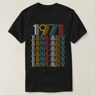 Vintager Januar 1971 Geburtstagsgeschenke Männer T-Shirt