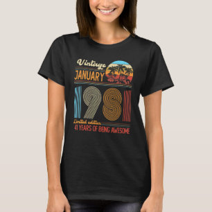 Vintager Januar 1981 41 Jahre alt 41. Geburtstag d T-Shirt