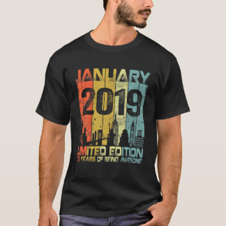 Vintager Januar 2019 Sonntag, 3. Geburtstag, 3 Jah T-Shirt