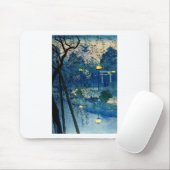 Vintager japanischer Abend im Blau Mousepad (Mit Mouse)