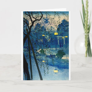 Vintager japanischer Abend in Blue Karte