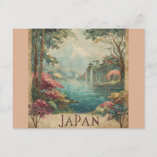 Vintager japanischer Berg Fuji Nature Travel Postkarte
