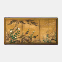 Vintager japanischer Bird Art Desk Mat