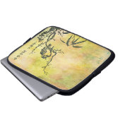 Vintager Japanischer Bird Laptopschutzhülle (Vorne Knopf)