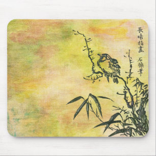 Vintager Japanischer Bird Mousepad