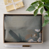 Vintager japanischer Crow und Blossom-Holzblock-Dr Seidenpapier (Geschenk)