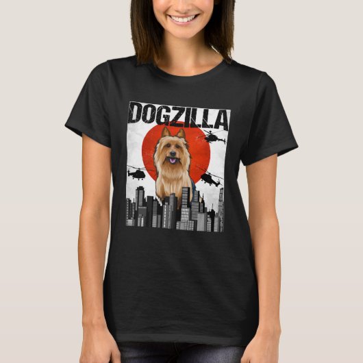 Vintager japanischer Dogzilla Australian Terrier T-Shirt (Vorderseite)