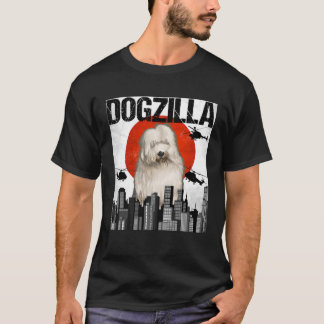 Vintager japanischer Dogzilla Old English Sheepdog T-Shirt
