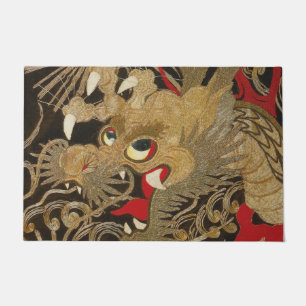 Vintager japanischer Drache Fußmatte