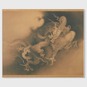 Vintager japanischer Drache Geschenkpapier (Flach)