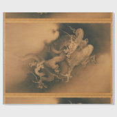 Vintager japanischer Drache Geschenkpapier (Flach)