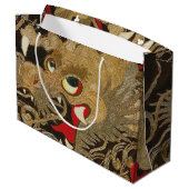 Vintager japanischer Drache Große Geschenktüte (Rückseite Schrägansicht)
