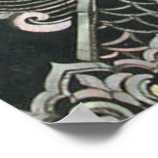 Vintager japanischer Drache Poster (Ecke)