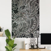 Vintager japanischer Drache Poster (Heimbüro)