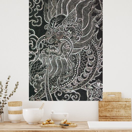 Vintager japanischer Drache Poster (Küche)