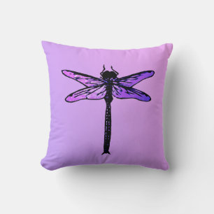 Vintager japanischer Drachenfliege, Amethyst lila Kissen
