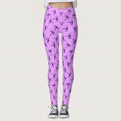 Vintager japanischer Drachenfliege, Amethyst lila Leggings (Vorderseite)