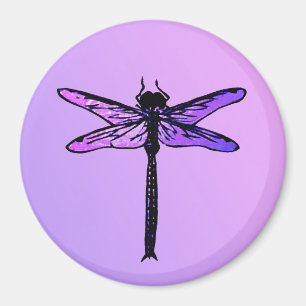 Vintager japanischer Drachenfliege, Amethyst lila Magnet