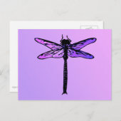 Vintager japanischer Drachenfliege, Amethyst lila Postkarte (Vorne/Hinten)