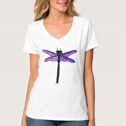 Vintager japanischer Drachenfliege, Amethyst lila T-Shirt (Vorderseite)
