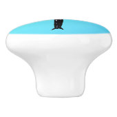 Vintager japanischer Drachenfliege, türkisblau Keramikknauf (Seitenansicht)