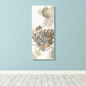 Vintager japanischer Drachenkrieger Leinwanddruck (Insitu (Holzboden))
