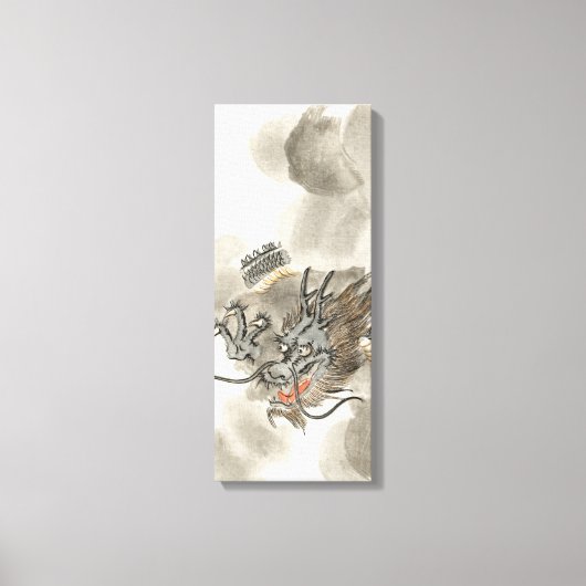 Vintager japanischer Drachenkrieger Leinwanddruck (Vorderseite)