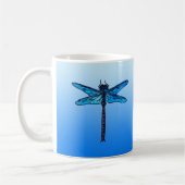 Vintager japanischer Dragonfly, saphil blau Kaffeetasse (Links)