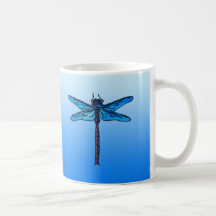 Vintager japanischer Dragonfly, saphil blau Kaffeetasse